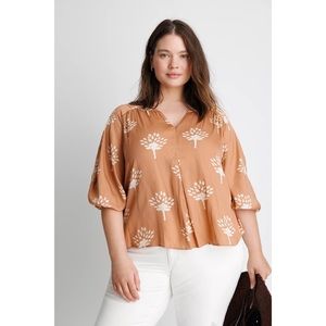 Anthropologie Dolan Alvia Peasant Peach Blouse